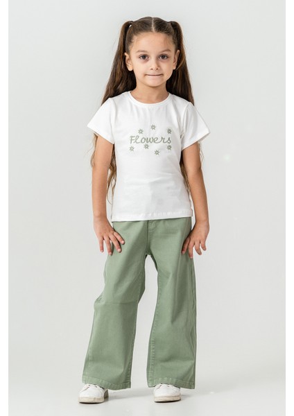 Flowers Nakışlı Kız Çocuk 3\'lü Takım - 26K 6355 indirimleri
