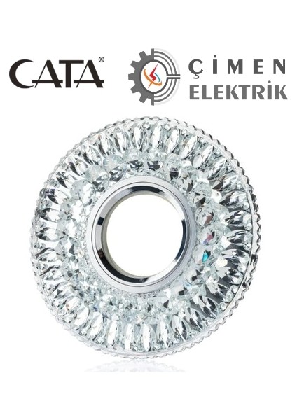 Cata Ct 6583 Hanımeli LED Çerçeveli Günışığı Kristal Cam Spot Kasa - Priz ve Anahtar Için Uyumlu Çerçeve