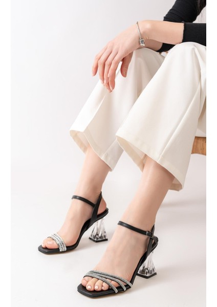 Kadın Siyah Taş Biyeli Topuklu Ayakkabı Siyah fiyatları