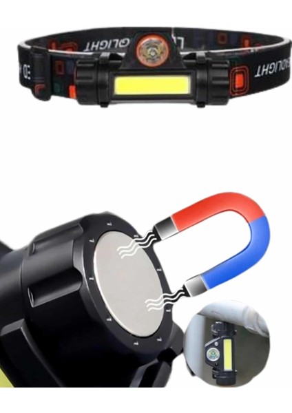 Kafa Lambası Çalışma Işığı Süper Parlak Mıknatıslı Lityum Lion Pilli indirimleri