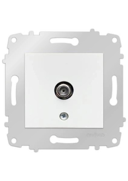 Beyaz Tv Prizi F Konnektörlü Çerçevesiz Grano - Priz ve Anahtar Için Uyumlu Çerçeve