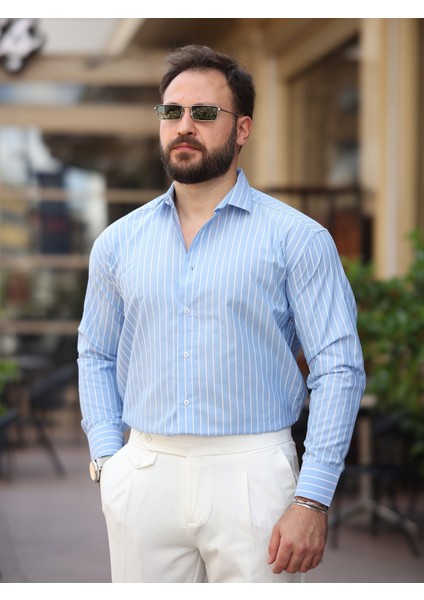 Çizgili Dik Yakalı Old Money Gömlek fiyatları