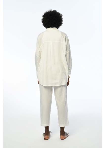 Kadın Rahat Kalıp Ekru Pantolon fırsatları