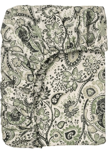 Rodgersıa Lastikli Çarşaf Yeşil Beyaz 80 x 200 cm
