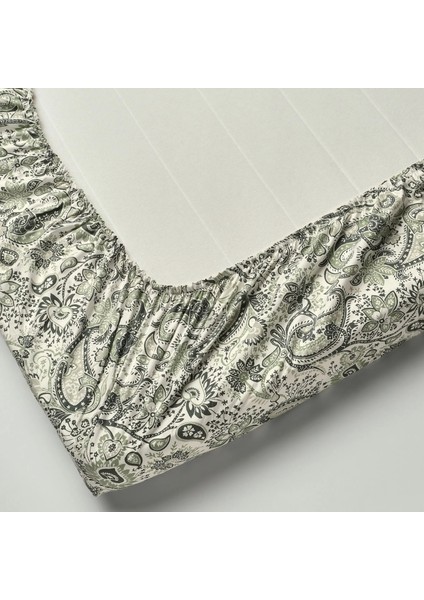 Rodgersıa Lastikli Çarşaf Yeşil Beyaz 80 x 200 cm indirimleri
