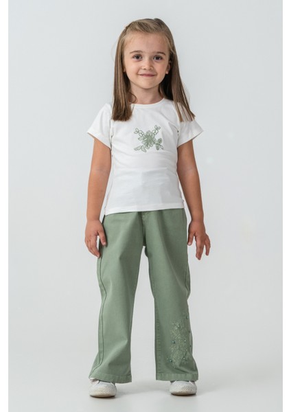 Incili Çiçek Nakışlı Kız Çocuk 3\'lü Takım - 26K 6367 indirimleri