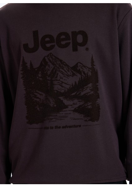 Bisiklet Yaka Baskılı Kahve Erkek Sweatshırt J5WM-SWT7329 fırsatları