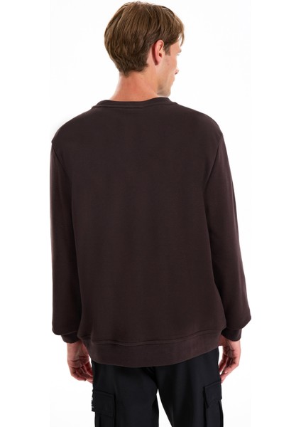 Bisiklet Yaka Baskılı Kahve Erkek Sweatshırt J5WM-SWT7329 indirimleri