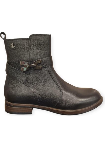 2552703K Düz Topuk Ince Taban Deri Kadın Bot