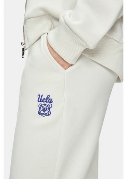 Maraıs Kemik Rengi Daralan Kesim Paçası Lastikli Baskılı Standard Fit Kadın Eşofman Alt fiyatları