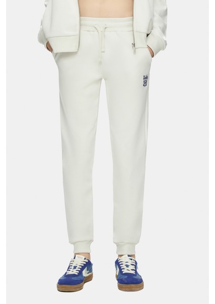 Maraıs Kemik Rengi Daralan Kesim Paçası Lastikli Baskılı Standard Fit Kadın Eşofman Alt modelleri