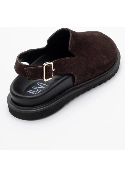 Laby Kahverengi Süet Hakiki Deri Kadın Sandalet fırsatları