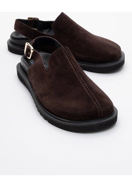 Laby Kahverengi Süet Hakiki Deri Kadın Sandalet indirimleri