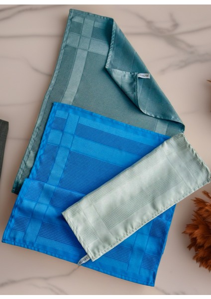 Aliva's Premium Mikrofiber Sihirli Temizlik Bezi- 40 X60 cm - 3'lü Set Mavi Antrasit ve Gri Renk