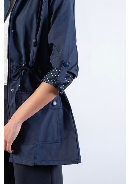 Christensen Kapüşonlu Çıtçıtlı Katlamalı Kol Safari Mont Lacivert fiyatları