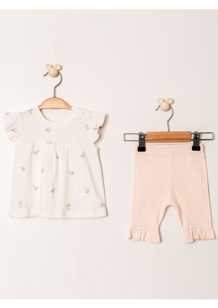 Jakarlı Baskılı 2’li Kız Bebek Takımı | Rahat ve Şık Günlük Kombin | 3-24 Ay | KD53449 indirimleri