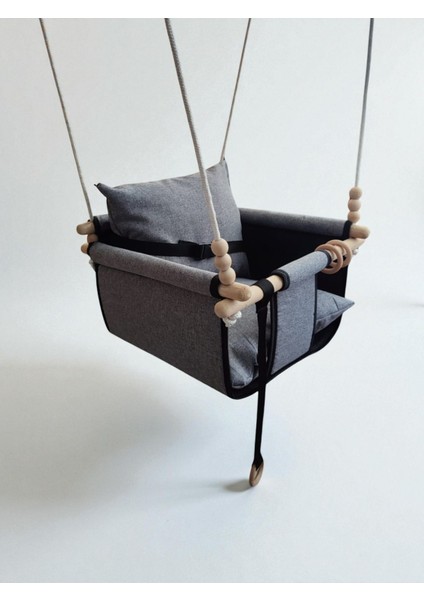 Emniyet Kemerli Çocuk Salıncak Ahşap Bahçe Salıncağı Hamak Tavan Ev Salıncağı