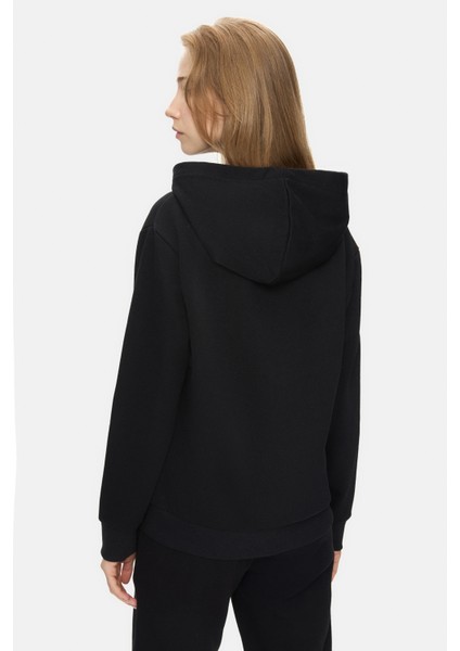 Maıa Siyah Kapüşonlu Baskılı Loose Fit Kadın Sweatshirt modelleri