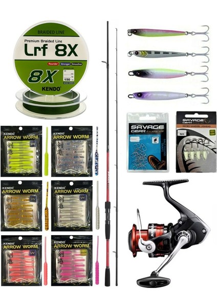 Yekoutdoor Arrow Worm Lrf Seti Shimano Kamış Sienna Spinning Sensitive 1,91M 1-10G 2pc&shimano Sienna 1000 Fg Lrf Makinesi