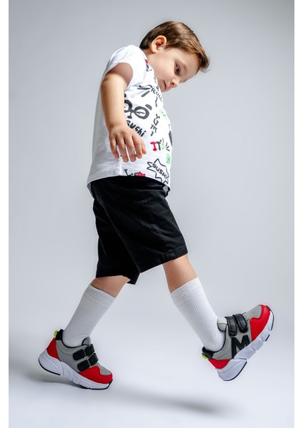 Erkek Çocuk Kırmızı-Gri Spor Ayakkabı