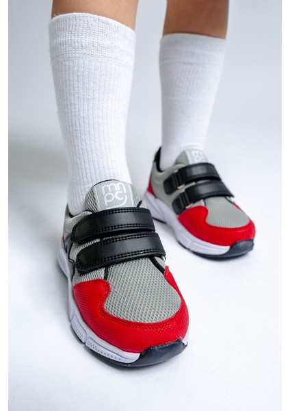 Erkek Çocuk Kırmızı-Gri Spor Ayakkabı