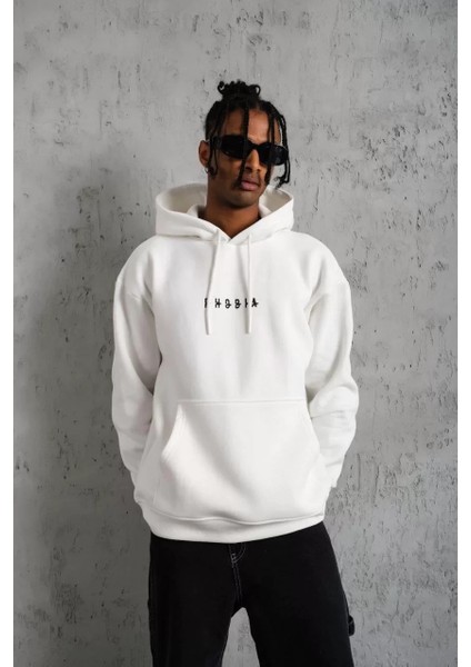 Erkek Astronot Baskılı Kapüşonlu Sweat - Beyaz fiyatları