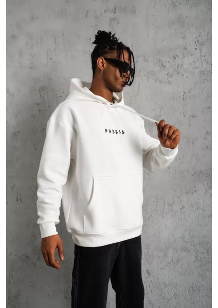 Erkek Astronot Baskılı Kapüşonlu Sweat - Beyaz modelleri