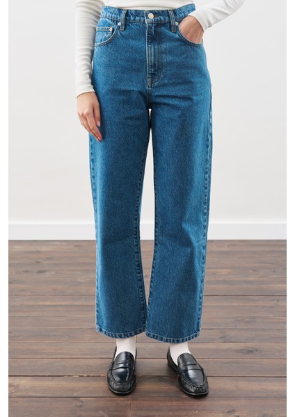 Straıght Ankle Jean Pantolon Mavi fırsatları