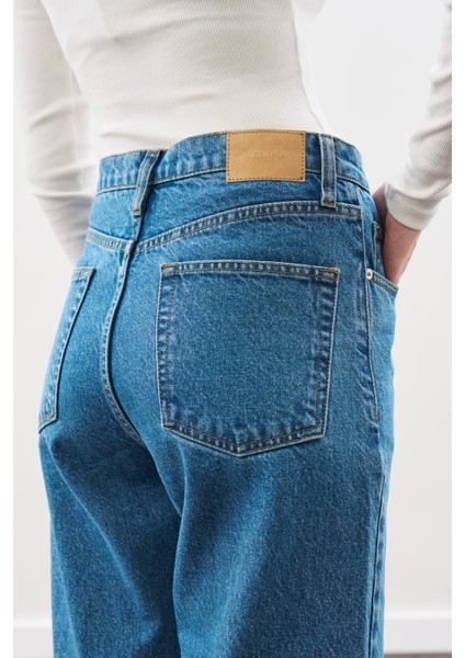 Straıght Ankle Jean Pantolon Mavi