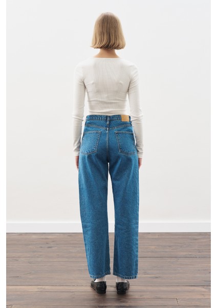 Straıght Ankle Jean Pantolon Mavi