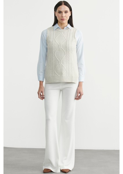 Etnik Motifli Kolsuz Triko Kazak - Taş modelleri