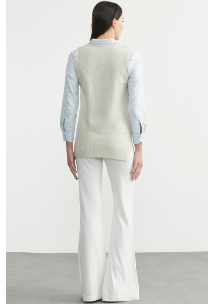 Etnik Motifli Kolsuz Triko Kazak - Taş indirimleri