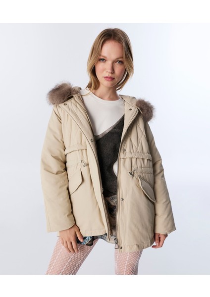 Kadın Mont TW6250012218 Taş