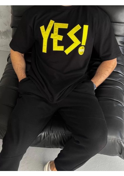 Unisex Nakış Işlemeli T-Shirt - Siyah fiyatları