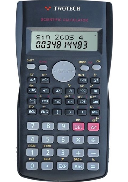 240 Fonksiyonlu Bilimsel Hesap Makinesi - 2 Satırlı Ekran, Güçlü Tasarım