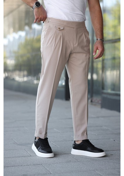 Kuşaklı Pileli Kemer Detaylı Old Money Kumaş Pantolon modelleri