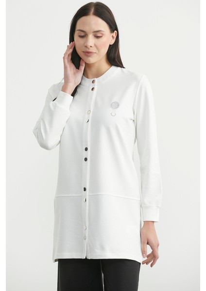 Çıtçıtlı Tunik Boy Eşofman Takım - Ekru fiyatları