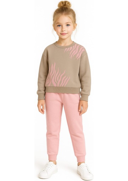 Inci Detaylı Üç Ip Renkli Kız Çocuk Takım