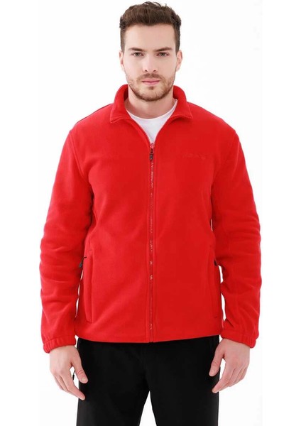 Saka Tam Fermuarlı Erkek Polar Sweatshirt Kırmızı fiyatları