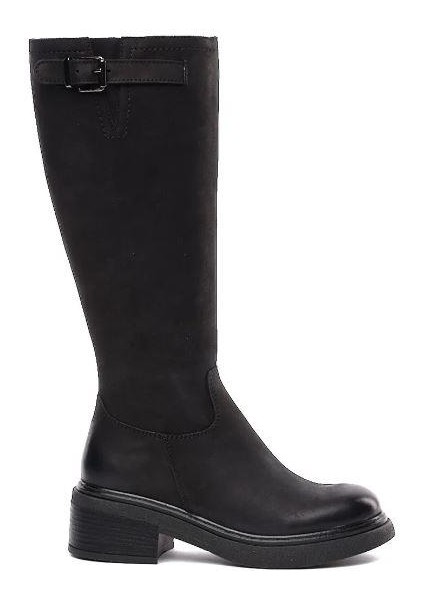 35182 Kadın Hakiki Deri Tokalı Günlük Çizme