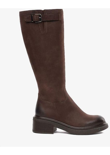 35182 Kadın Hakiki Deri Tokalı Günlük Çizme