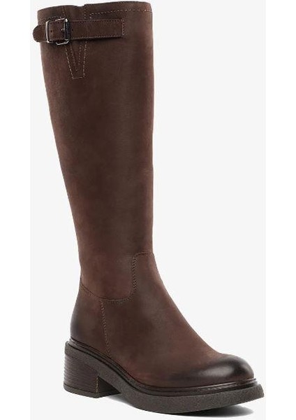 35182 Kadın Hakiki Deri Tokalı Günlük Çizme fiyatları