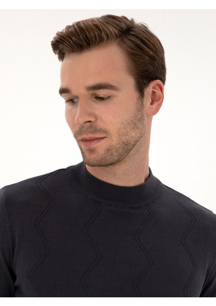 Erkek Gri Slim Fit %100 Pamuk Çeyrek Balıkçı Yaka Triko Kazak 50318950-VR024 fiyatları