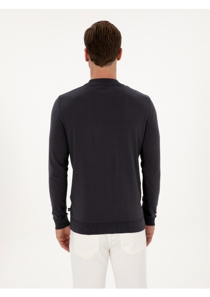 Erkek Gri Slim Fit %100 Pamuk Çeyrek Balıkçı Yaka Triko Kazak 50318950-VR024 indirimleri