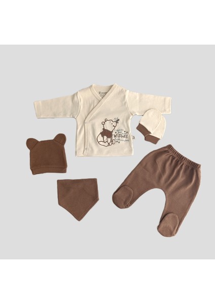 Naturel Waffle Sevimli Ayı Nakışlı 5 Li Hastaneçıkış Seti fiyatları