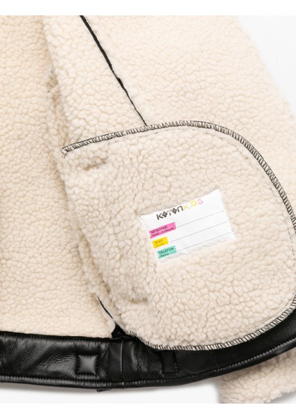 Kruvaze Yaka Rahat Kesim Cep Detaylı Içi Peluşlu Suni Deri Ceket fırsatları