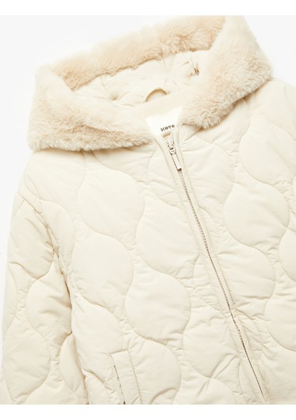 Uzun Kollu Polar Astarlı Fermuarlı Kapitone Kapşonlu Mont modelleri