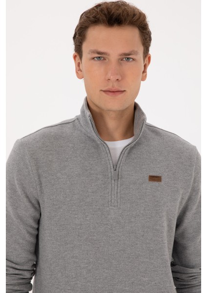 Erkek Gri Melanj Sweatshirt 50313802-VR086 fiyatları