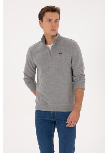 Erkek Gri Melanj Sweatshirt 50313802-VR086 modelleri