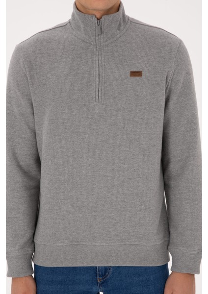 Erkek Gri Melanj Sweatshirt 50313802-VR086